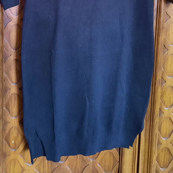 Moral Fiber Criss-Cross Tunic Knit Sweater Dress - Black, Size XS/Jr. M - Picture 5 of 13